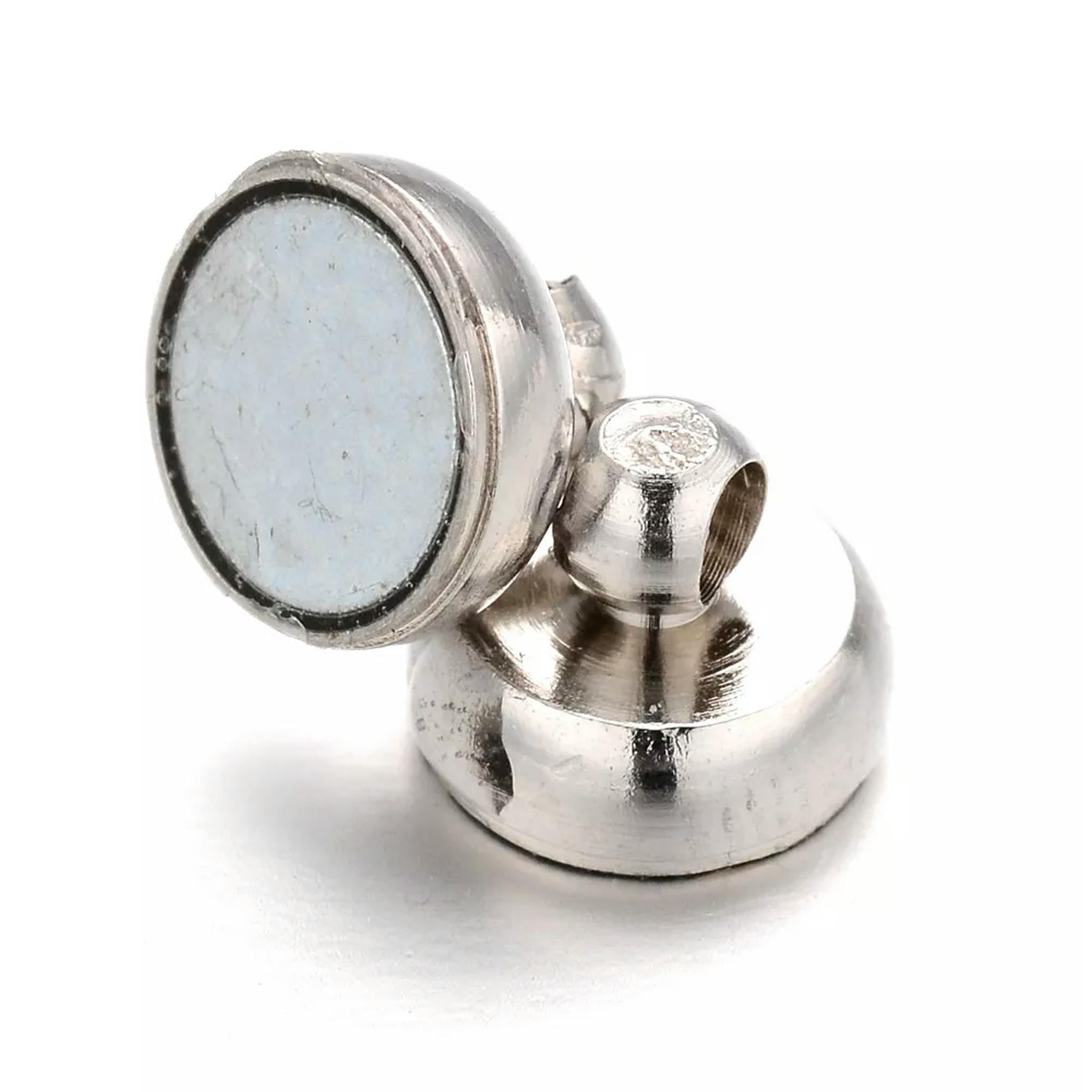 U8MO 100 Sets Strong Brass Magnetic Clasps Oval Smooth Jewelry Closure Platinum 11mm