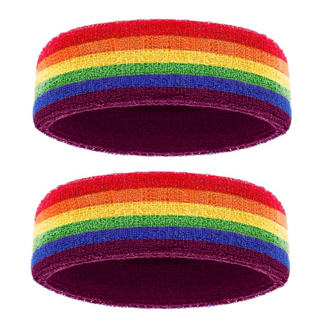 Banda para el cabello con arcoíris Deportes para hombres y mujeres, banda para la cabeza absorbente de sudor de algodón para hacer ejercicio Zhivalor BST3016819