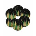 thumbnail image 7 of 15 Inch Round Placemats Set of 6, Green Christmas Tree Non Slip Heat Insulation PP Table Mats, Gold Winter Snowflakes Xmas Vintage Washable Place Mats for Kitchen Dining Party Table Decor, 7 of 7
