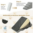 thumbnail image 3 of Dog Stairs for Beds Sofas 4 Step Pet Ramp with Non-Slip Bottom for Small Dogs Cats High Density Foam Pet Stairs with Washable Cover Gray, 3 of 10