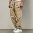 thumbnail image 2 of Men's Cargo Pants for Everyday Casual and Wear Loose Fit Straight Leg Trousers with Drawstring Closure for Spring Summer Fall Seasons Men Cargo Pants Men Cargo Pants with Pockets Big and Tall, 2 of 7