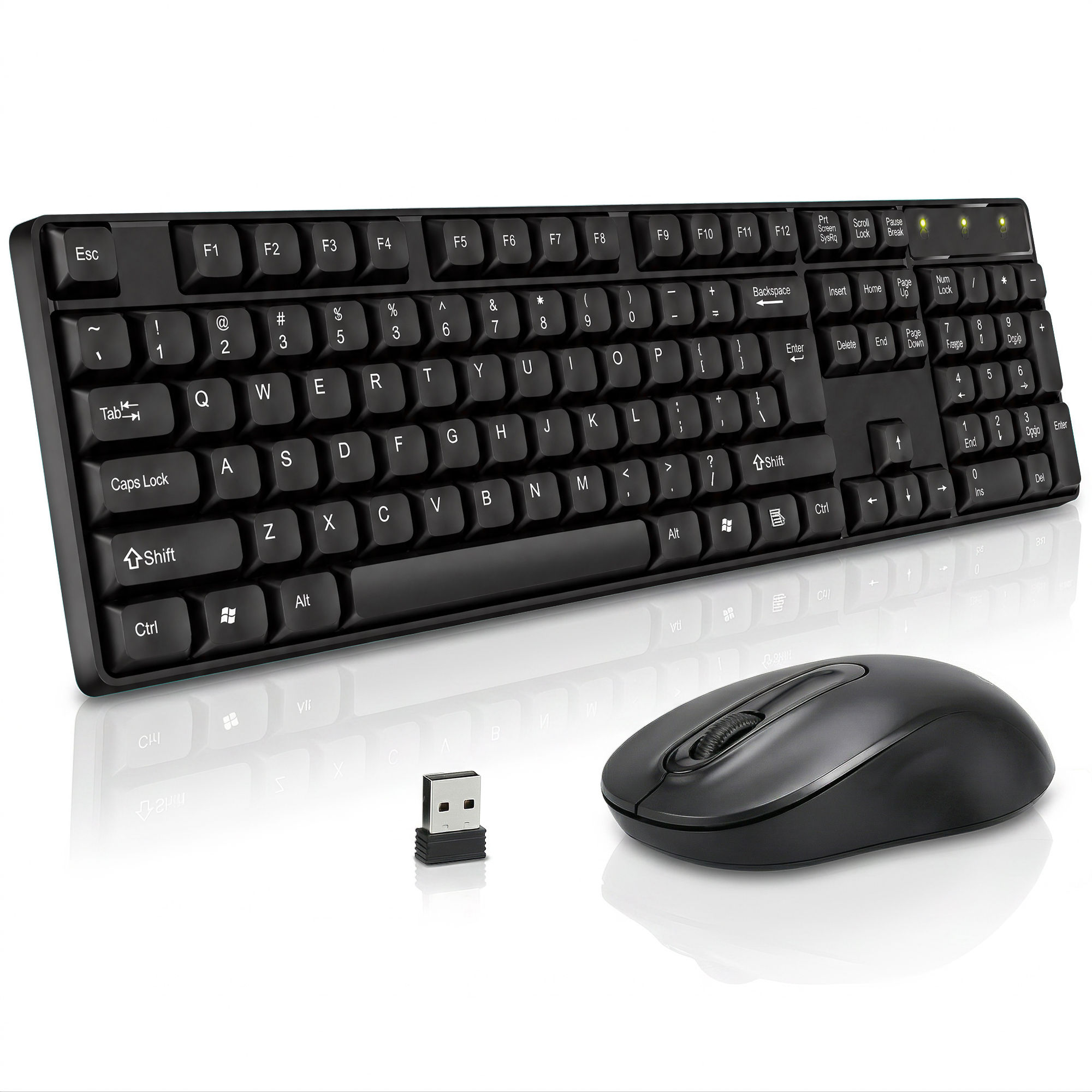 Lexvaro Wireless Keyboard and Mouse Combo, 104-Key photo 1