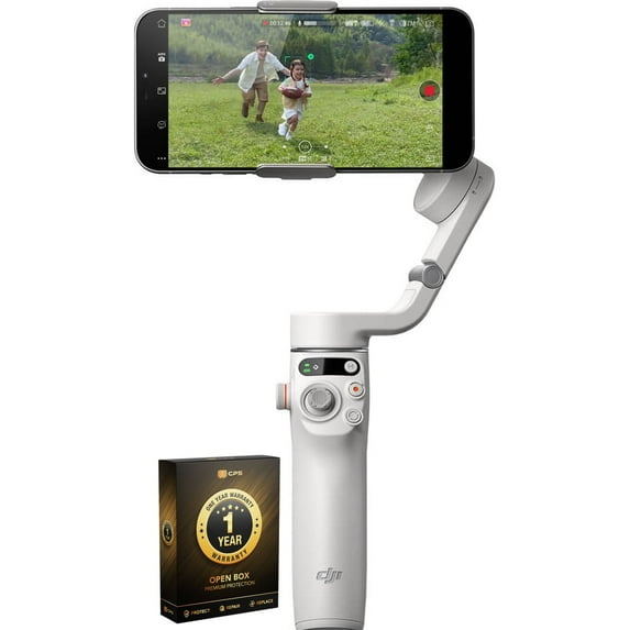 Open Box DJI CP.OS.00000284.01 Osmo Mobile 6 Smartphone Gimbal 3-Axis Stabilizer Platinum Gray with 1 Year CPS Premium Warranty Pack