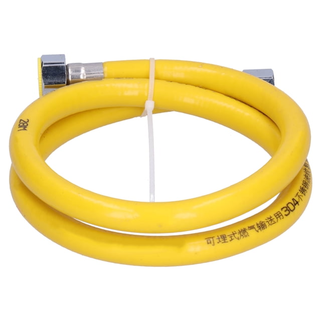 Liquefied Gas Line Pipe, 3.3ft Multipurpose 304 Stainless Steel Easy To Instal Gas Hose Fuel Line Liquefied Gas Hose For Kitchen For Restaurant 1m Female Port+Port