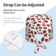 thumbnail image 3 of Scrub Caps Women Men, Cute Berry Rose Adjustable Working Caps, Turban Hat Cleaning Working Cap with Sweatband, Elastic Bandage Tie Back Nurse Cap, 3 of 5