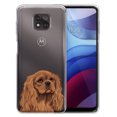 thumbnail image 1 of WIRESTER Transparent Soft Gel TPU Clear Case Slim Protective Cover for Motorola Moto G Power 6.6" 2021, Cute Ruby Cavalier King Charles Spaniel Dog, 1 of 3