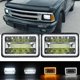 thumbnail image 2 of Pair 4inch x 6inch LED DRL Light Bulb Crystal Clear SeaLed Beam light lamp Headlight 6X4 Truck, 2 of 5