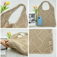 thumbnail image 6 of Kukuzhu Women Knit Hobo Tote Bag Aesthetic Crochet Handbags Casual Mesh Shoulder Handbag Hand Crochet Bags Purse, 6 of 8