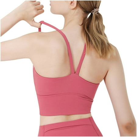 pstuiky Push up Bras for Women  Women s Sports Bra Fitness Running Shockproof Yoga Tank Top Front Zipper No Steel Ring Comfort Sports Bra Strapless Bra Underwear Flash Sale