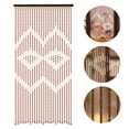 thumbnail image 2 of Dwellnix Bamboo Wood Beaded Curtains for Doorways 27 Strands - Polyester Cotton Bohemian Door Beads Window Decor, Natural Light Enhancer, 2 of 11