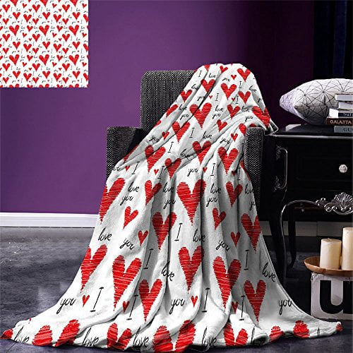 Fenlin Love Throw Blanket Hand Written I Love You Phrases Heart Symbols