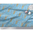 thumbnail image 3 of Soimoi Blue Poly Georgette Fabric Text & Peanut Butter Food Decor Fabric Printed Yard 52 Inch Wide, 3 of 6