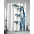 thumbnail image 5 of Fsddascl Blue Fish Shower Curtain Set - 60" x 72" Washable Bathtub Curtain with 12 Hooks, Coastal Ocean Animal Watercolor White Waterproof Fabric Stall Shower Curtains for Bathroom/Bathtub Décor, 5 of 6