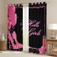 thumbnail image 2 of Manfei Giltter High Heel Curtains Pack of 2 (42x84 Each) for Girls, Modern Pink Fashion Curtains Blackout, Romantic Rose Flower Bedroom Curtains, Curtains and Drapes Bedroom Decor, 2 of 6