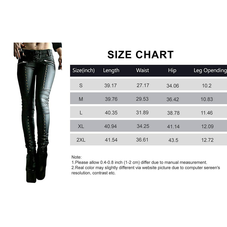 sunongvt Hipster Women's Faux PU Leather Pants Sexy Low V Waist Straight  Leg Casual Punk Trousers with Pockets,Black,S : : Fashion