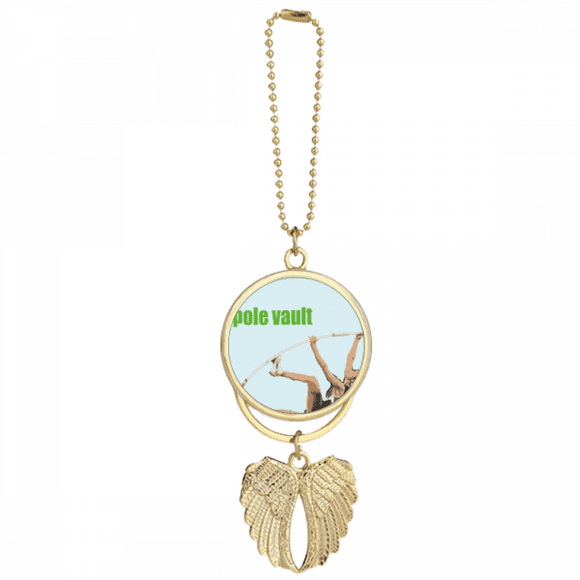 Pole Vault Field Events Art Deco Fashion Car Keychain Angel Wing Pendant