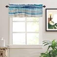 thumbnail image 2 of Abstract Blue Valances for Windows Gradient Beach Ocean Wave Oil Painting Rod Pocket Curtain Valance Window Treatment Short Curtains for Kitchen Living Room, 60"x14", 2 of 5