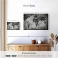 thumbnail image 4 of Elephant Stock Monochromatic World Map Wall Art - Horizontal Canvas Wall Art - Living Room Wall Decor - Map Canvas - Gray And Decor - 24" x 16", 4 of 8
