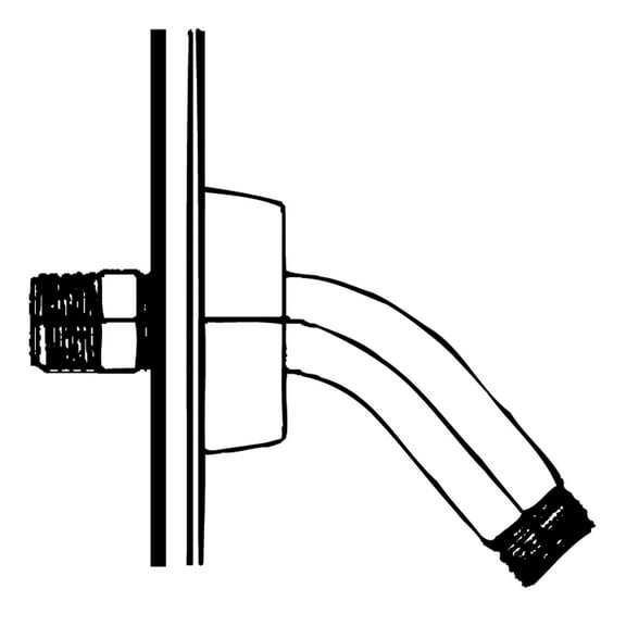 Valterra PF285001 Replacement Shower Head Flange and Arm - 1/2" Chrome