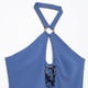 thumbnail image 3 of Vestido mini azul a la moda para mujer, con abertura en la espalda, con cremallera, estilo vintage, cuello halter, sin mangas, elegante para mujer, 3 of 5