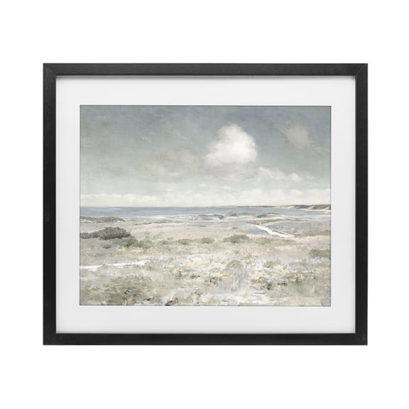 Stupell Industries Traditional By The Shore Neutrals Black Framed Print Under Glass, 16 x 13, by Christy McKee