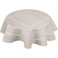 thumbnail image 1 of shiyou-Handmade Double Hemstitch Natural Tablecloth, Round 36 Inch, 1 of 4