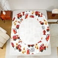 thumbnail image 5 of jejeloiu Fire Truck Full Size Sheets,Equipment Vehicle Theme Bed Sheets,Red White Orange Sheet Sets For Boys Girls,Super Cozy Room Decor,4 Pieces, 5 of 7
