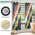thumbnail image 3 of Yayeee Window Curtains Light Filtering 63"x52" Grommet Panel Pair Home Living Room Decor, Beige Stripes, 3 of 7