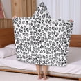 thumbnail image 5 of White and Gray Of Leopard Print Hooded Bath Towel，50"x30" for Ages 3 To 12 Kids, Quick Dry Lightweight Soft Microfiber Hood Beach Towel Cover Up for Kids, 5 of 7