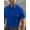 Royal Blue, variant on Domzest Mens Short Seeve Polo Shirt Lapel Collar Chest Pocket & Flap Sleeve Pocket Outdoor Sports Solid Golf Top Gray XL