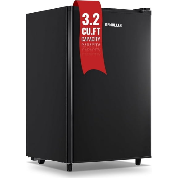 Demuller Upright Freezer 3.2 Cu.ft Freezer 7-speed Temperature Control Fix Shelves Black New