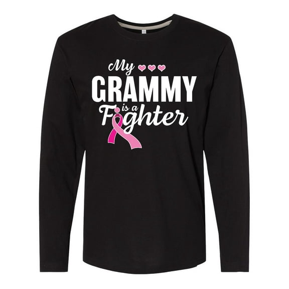 Inktastic Breast Cancer Awareness My Grammy is a Fighter Long Sleeve T-Shirt