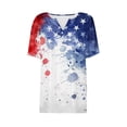 thumbnail image 5 of Cavosen Patriotic Clothes for Women Red White and Blue 3/4 Sleeve V Neck T Shirts American Flag Graphic Shirts Lady XL Patriotic Casual Shirts Independence Day Tunic Tees Patriotic Clothes, 5 of 5