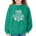 thumbnail image 6 of Otqutp Kids Crewneck Sweatshirt Girls Thin Pullover Sweatshirts St Patricks Day Casual Long Sleeved Shirt Teens Shamrock Print Tops, 6 of 8