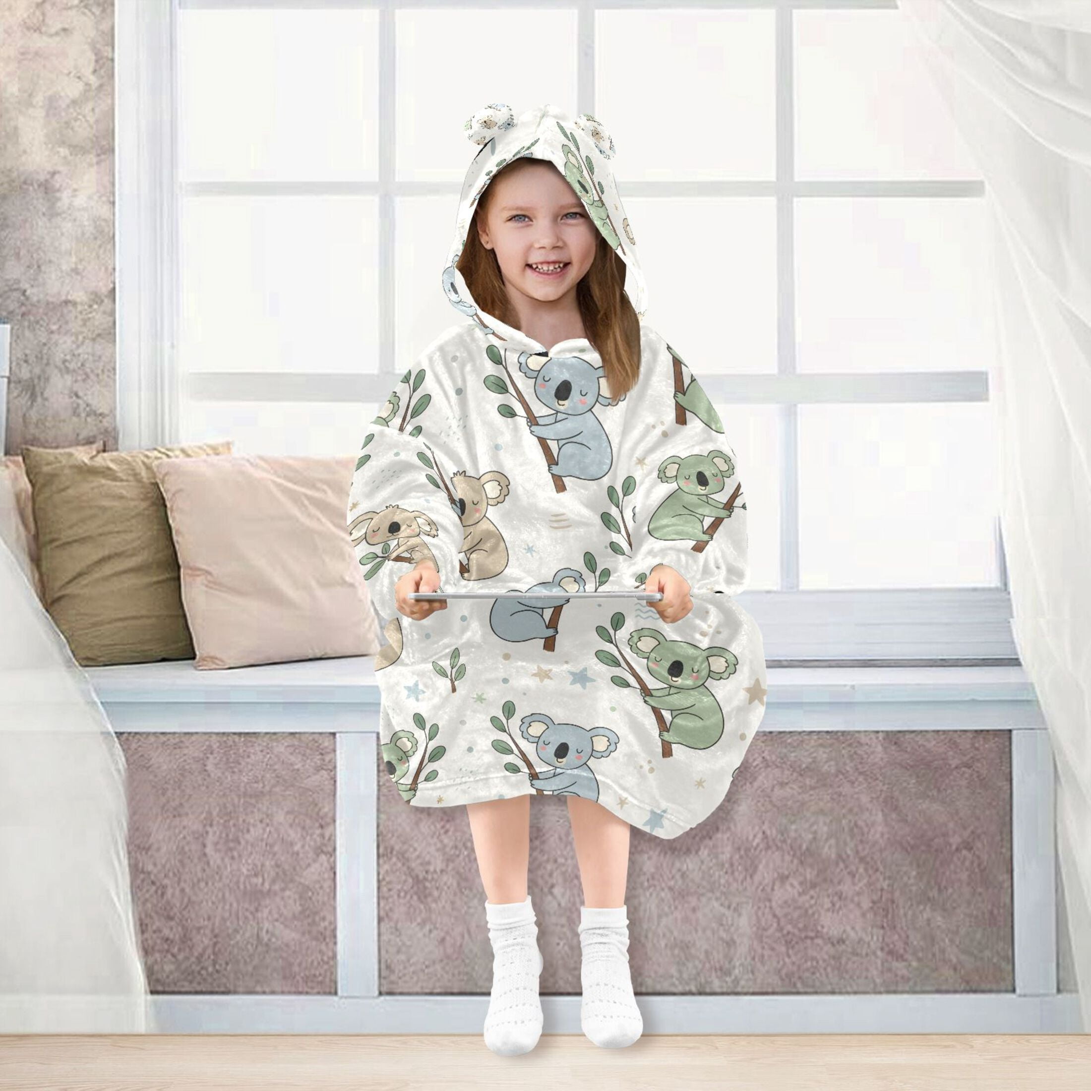 joogoo Blanket Hoodie Cute Koala for Oversize Sweatshirt Boys Girls 3-14 YR L