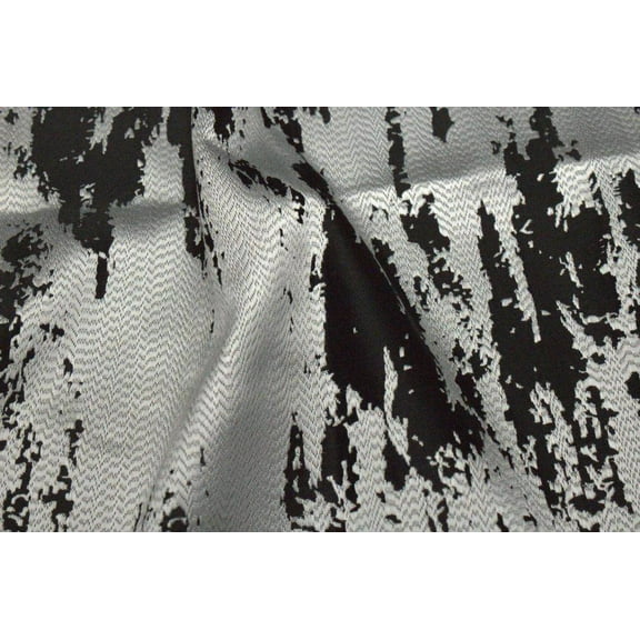 MARMORE Jacquard Fabric, 118 Inch. in Width, Black/White / Sample 3x3 Inch