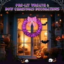 Zimtown Outdoor Halloween 36in Wreath Decor 225 Lights LED for Holiday Decoration - Purple