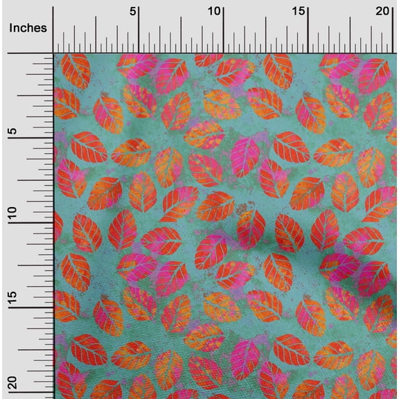 oneOone Georgette Viscose Teal Green Fabric Batik Quilting Supplies Print Sewing Fabric By The Yard 42 Inch Wide