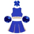 thumbnail image 4 of Miaeowve Uniforme de Cheerleading pour Filles, Tenue de Fête Musicale avec Pompons, Bleu 16, 4 of 4