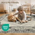 thumbnail image 4 of ODIKA 8'x10' Washable Area Rug Farmhouse Distressed Grey Vintage Scroll Border Stripe Greyrugs Flowing for Dining Room, Large Office, Lounge, Non-Slip Chair-Friendly Mat, 4 of 7