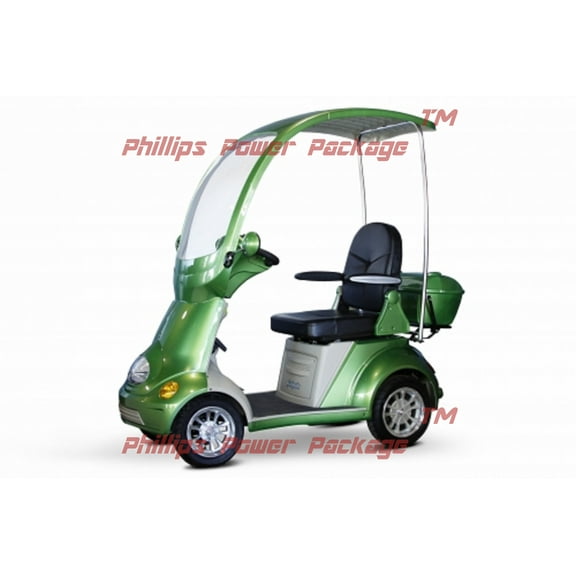 E-Wheels - EW-54 Heavy Duty Bariatric Scooter, 4-Wheel - 18"W x 18"D - Green - PHILLIPS POWER PACKAGE TM - $500 VALUE