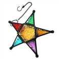 thumbnail image 2 of 2X Farol de Vela Colgante, Portavelas de Vidrio con Forma de Estrella de Cinco Puntas de Estilo Marroquí para Bodas, Jardín, Negro, 2 of 3