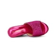 thumbnail image 4 of BLISSFUL STEP Sandales à Talons Compensés à Enfiler à Plateforme Pailletée pour Femmes Rose Vif 7, 4 of 7