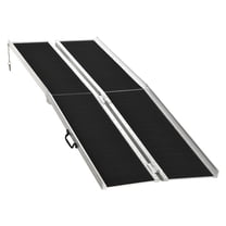 8ft Wheelchair Ramp, Portable Aluminum Mobility Ramp - Non-Skid, Folding Ramp for Scooters, Bikes, Steps & Doorways