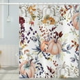 thumbnail image 4 of Pumpkin Shower Curtain, Fall Boho Pumpkins Bath Curtains Autumn Harvest Pattern Watercolor Bathroom Curtain Waterproof Fabric with Hooks for Home Decor, 72Wx84H, 4 of 6