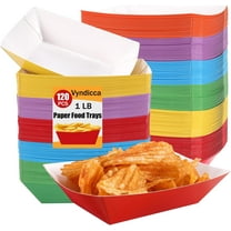 Paper Food Trays,120 Pcs Disposable Food Boats,Multicolor Nacho Trays,Colorful Hot Dog Trays Serving Boats for Party Picnic Carnival Holds Nachos Fries Cheese Sauce(1 Lb,Multicolor)