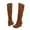 Brown, variant on Tejiojio Fall Clearance Round Toe Fashion Women's Boots Casual Belt Buckle Low Heel Flat Boots