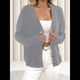 thumbnail image 4 of Suéteres Tipo Cárdigan para Mujer, de Moda, de Otoño, de Larga, Cuello en V, Abotonados, de Gran Tamaño, de Punto Grueso, Prendas de Abrigo. Gris M, 4 of 8