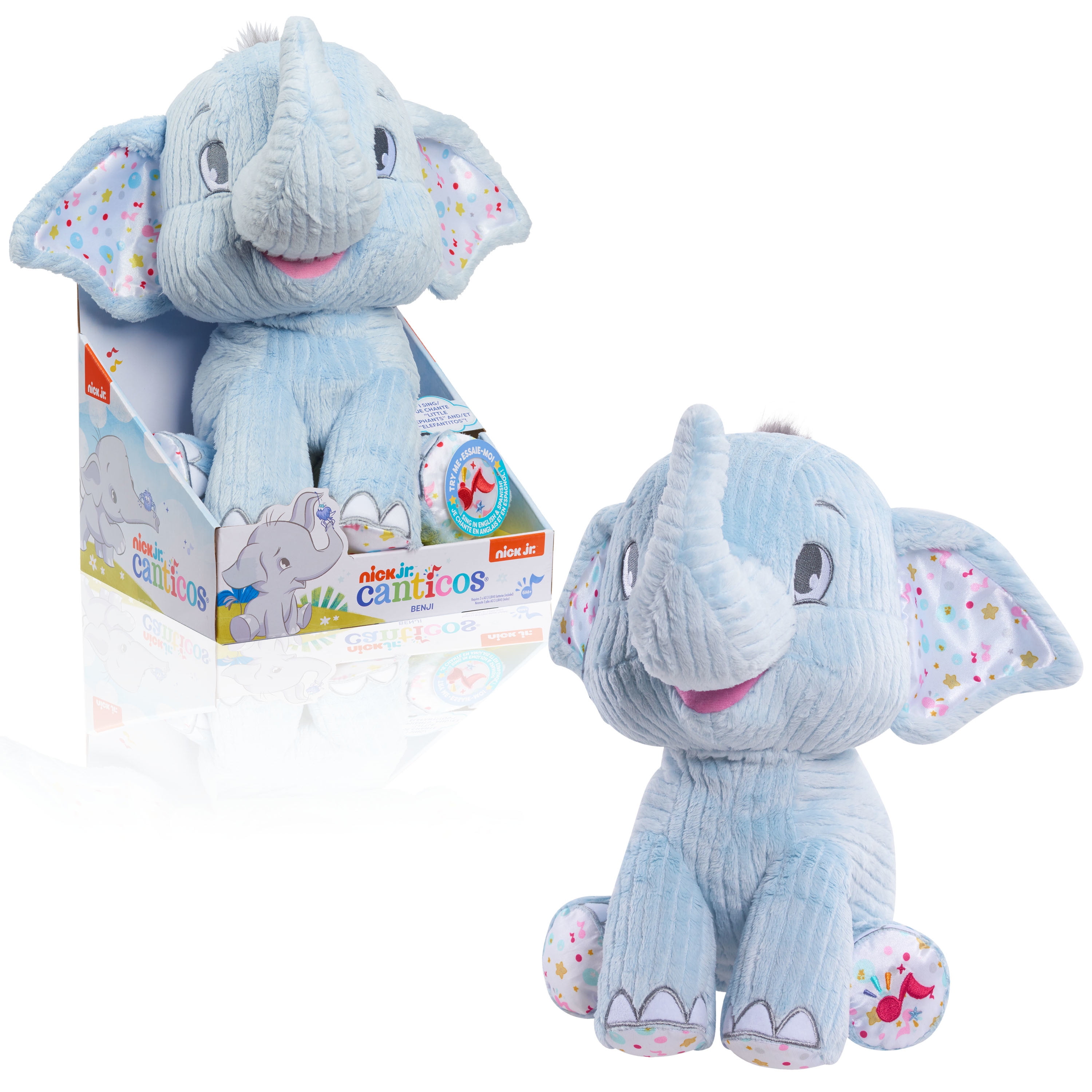Nickelodeon Canticos Little Elephant Elefantito Medium Plush with Sound, Kids Toys for Ages 06