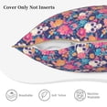 thumbnail image 3 of KLL colorful Skull flower daisy Decorative Throw Pillow Covers Velvet Soft for Couch Sofa Bedroom Living Room Outdoor (No pillow core)- 16"x16", 3 of 5
